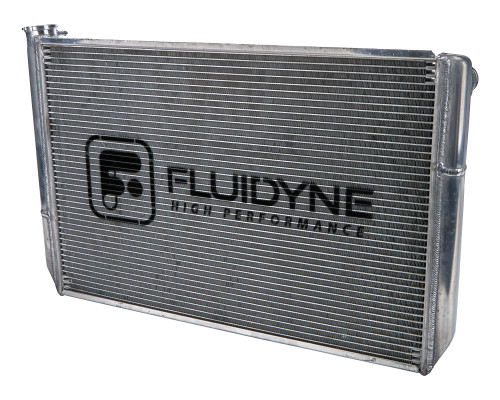 Radiator - 28.875 in W x 18 in H x 2 in D - Triple Pass - Passenger Side Inlet - Driver Side Outlet - Aluminum - Natural - Chevy - Super Late Model - Kit