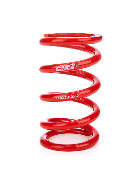 Coil Spring - Coil-Over - 2.5 in ID - 6 in Length - 550 lb/in Spring Rate - Steel - Red Powder Coat - Each