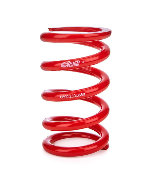 Coil Spring - Coil-Over - 2.5 in ID - 6 in Length - 650 lb/in Spring Rate - Steel - Red Powder Coat - Each