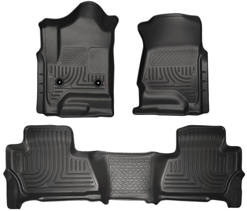 Floor Liner - WeatherBeater - Front / 2nd Row - Plastic - Black / Textured - GM Fullsize SUV 2015 - Kit