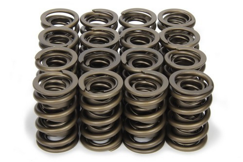 Valve Spring - 1200 Series Circle Track - Dual Spring / Damper - 500 lb/in Spring Rate - 1.110 in Coil Bind - 1.539 in OD - Set of 16