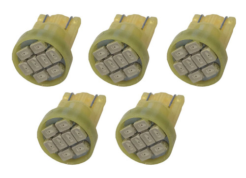LED Light Bulb - LED Clearance Light - Amber - T10 / 194 Style - Set of 5