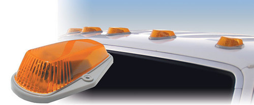 Clearance Light - Hi-5 - Ford Style - 5.5 x 3.5 x 1.5 in - LED - Flat / Curved Mount - Plastic - Amber Lens - Ford Fullsize Truck 1980-96 - Kit