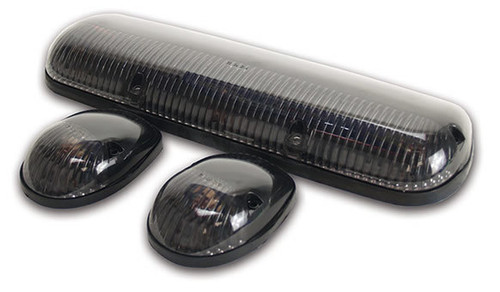 Clearance Light - Hi-5 - GM Style - 3 Light Center Cluster - Incandescent - Flat / Curved Mount - Plastic - Smoked Lens - GM Fullsize Truck 2002-07 - Kit