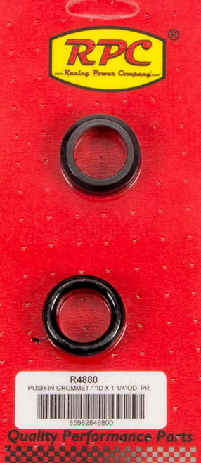 Breather Grommet - 1 in ID - 1.25 in OD - 0.675 in Thick - Rubber - Black - Pair