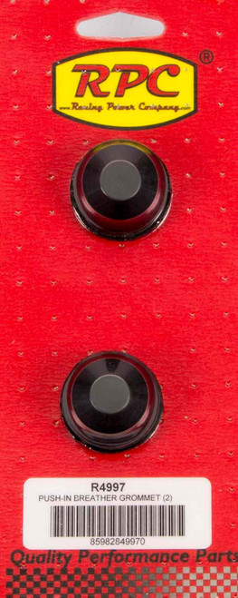 PCV Grommet - 0.75 in ID - 1.25 in OD - 1.2 in Thick - Rubber - Black - Pair