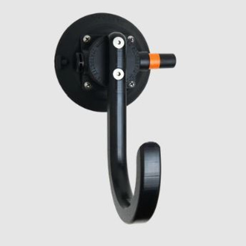 Utility Hook - Suction Cup Mount - Wall Mount - Plastic - Black - Each
