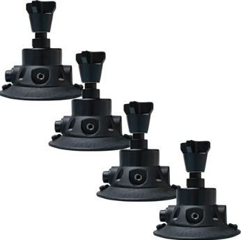 Floor Jack Mount - Suction Cup Mount - 4-Piece - Aluminum - Black Anodized - Hi-Lift Jacks - Kit