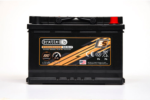 Battery - Endurance - AGM - 12V - 880 Cold Cranking Amps - Top Terminals - 11 in L x 7.5 in H x 6.88 in W - Each