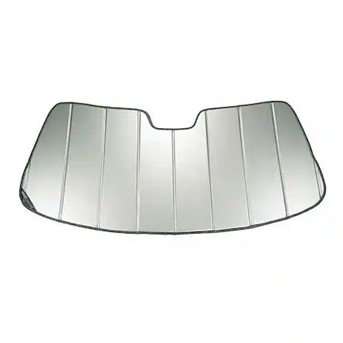 Windshield Shade - Folding - Cloth / Plastic - Silver / Black - Tesla Y 2020-24 - Each Windshield Shade - Folding - Cloth / Plastic - Silver / Black - Tesla Y 2020-24 - Each