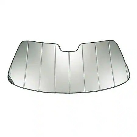 Windshield Shade - Folding - Cloth / Plastic - Silver / Black - Tesla Y 2020-24 - Each
