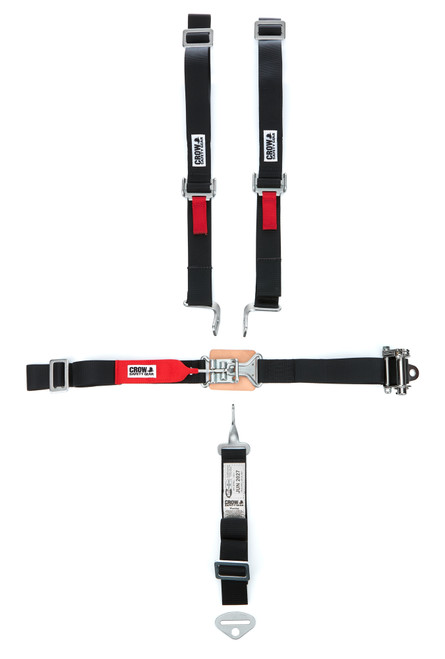 Harness - 5 Point - Latch and Link - SFI 16.1 - Pull Down / Ratchet Adjust - Wrap Around - Individual Harness - Black - Kit