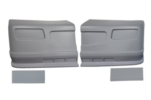 Nose - Dominator SS - Complete - Fender Extensions Included - Plastic - Gray - Universal - Street Stock - Kit