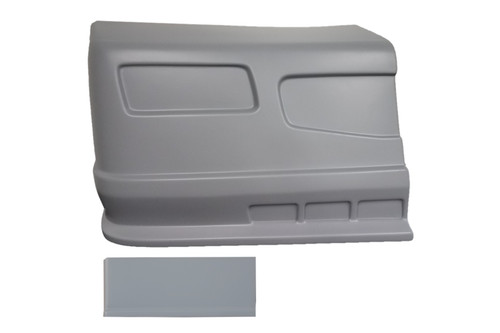 Nose - Dominator SS - Passenger Side - Fender Extension Included - Plastic - Gray - Universal - Street Stock - Kit