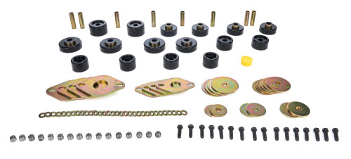 Body Mount Bushing - Hyper-Flex - Polyurethane / Steel - Black / Cadmium - Crew Cab / Extended Cab - Dodge Ram Fullsize Truck 2009-18 - Kit Body Mount Bushing - Hyper-Flex - Polyurethane / Steel - Black / Cadmium - Crew Cab / Extended Cab - Dodge Ram Fullsize Truck 2009-18 - Kit
