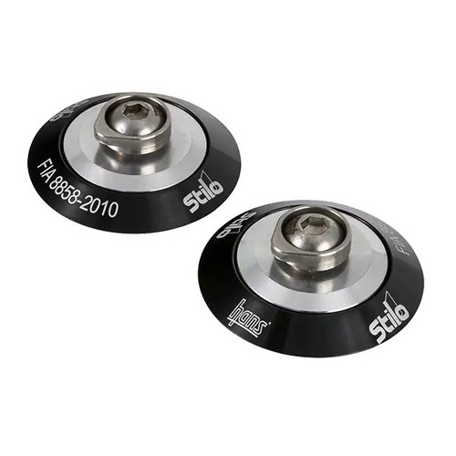 Head and Neck Support Hardware - Post Anchor - FIA Approved - Black - Stilo Helmets - Pair