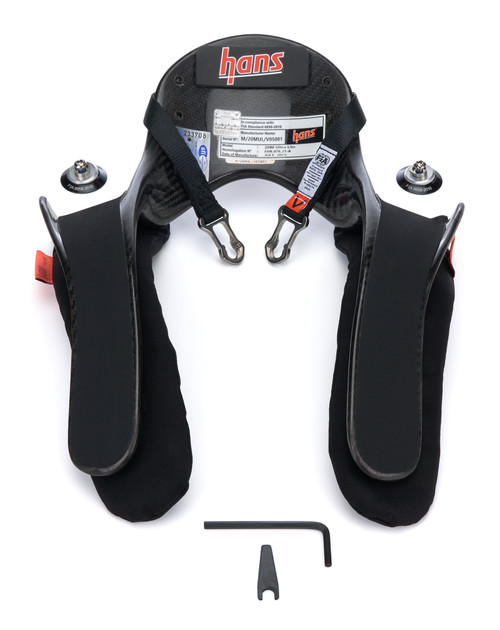 Head and Neck Support - Pro Ultra Lite - FIA Approved - SFI 38.1 - Sliding Post Tether - Helmet Anchor - Carbon Fiber - Medium - Kit