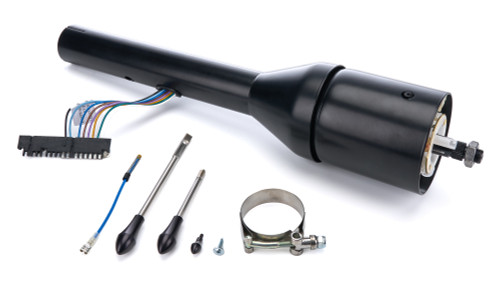 Steering Column - EPAS - Tilt - Hazard / Turn Signal - Steel - Black Powder Coat - Chevy Fullsize Car 1955-56 - Each