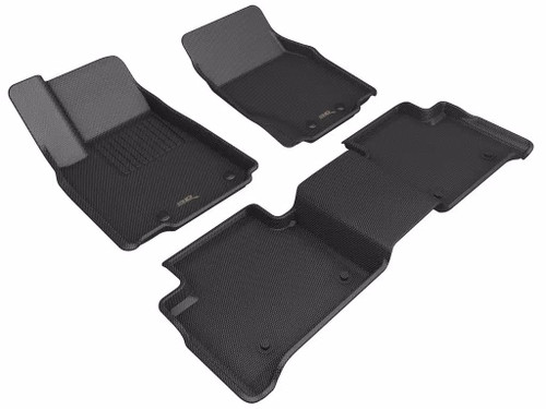 Floor Liner - Kagu - Third Row - Plastic - Black / Textured - Jeep Grand Cherokee L 2021-2024 - Kit