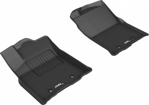 Floor Liner - Kagu - Front - Plastic - Black / Textured - Double Cab - Toyota Midsize Truck 2018-21 - Pair