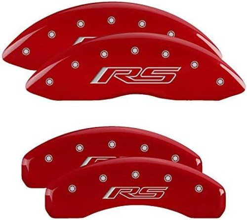 Brake Caliper Cover - RS Logo - Aluminum - Red Powder Coat - 18 in Minimum Wheel Diameter - GM Midsize SUV 2021-24 - Set of 4