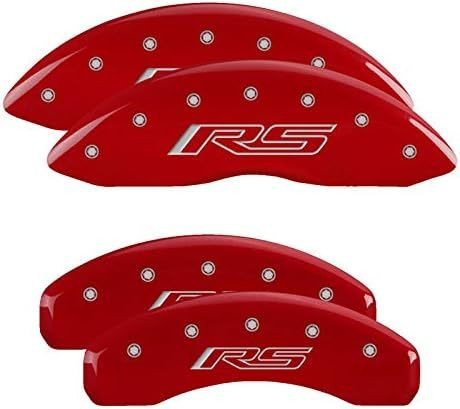 Brake Caliper Cover - RS Logo - Aluminum - Red Powder Coat - 18 in Minimum Wheel Diameter - GM Midsize SUV 2021-24 - Set of 4