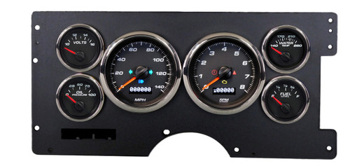 Gauge Kit - Performance - Analog - Fuel Level / Oil Pressure / Speedometer / Voltmeter / Water Temperature - Black Face - Fullsize Chevy Truck 1988-94 - Kit