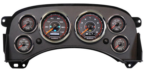 Gauge Kit - CFR Red - Analog - Fuel Level / Oil Pressure / Water Temperature / Voltmeter / Tachometer / Speedometer - Black / Red Face - GM Fullsize Truck 1999-2006 - Kit