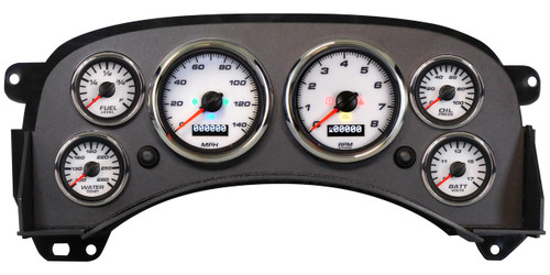 Gauge Kit - Performance II - Analog - Fuel Level / Oil Pressure / Water Temperature / Voltmeter / Tachometer / Speedometer - White Face - GM Fullsize Truck 1999-2006 - Kit