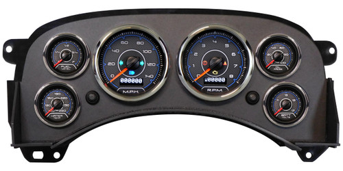 Gauge Kit - CFR Blue - Analog - Fuel Level / Oil Pressure / Water Temperature / Voltmeter / Tachometer / Speedometer - Black / Blue Face - GM Fullsize Truck 1999-2006 - Kit