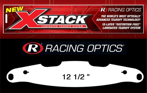 Helmet Shield Tear Off - Xstack 10 - 2 mm Thick - 12.5 in Center to Center - Plastic - Clear - Arai Corsair X / RX-7V / Quantum-X / Signet-X / Defiant-X / DT-X - Set of 30