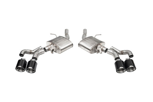 Exhaust System - Xtreme - Axle-Back - 3 in Diameter - 4.5 in Carbon Fiber Tips - Stainless - Natural - Cadillac CT4-V 2024 - Kit Exhaust System - Xtreme - Axle-Back - 3 in Diameter - 4.5 in Carbon Fiber Tips - Stainless - Natural - Cadillac CT4-V 2024 - Kit