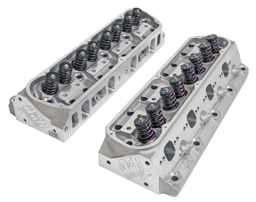 Cylinder Head - SBF Competition - Assembled - 2.050 / 1.600 in Valves - 195 cc Intake - 58 cc Chamber - 1.270 in Springs - Angle Plug - Aluminum - Small Block Ford - Pair