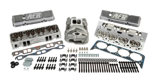 Top End Kit - Enforcer Series - Cylinder Heads / Valve Covers / Gaskets / Hardware / Intake Manifold / Spark Plugs - Aluminum - Natural - Small Block Chevy - Kit