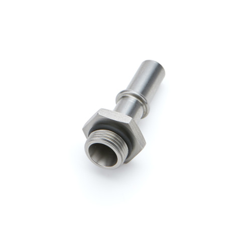 Fitting - Fuel Line Adapter - Straight - 1/2 in SAE Male Quick Disconnect to 8 AN Male O-Ring - Titanium - Natural - Each