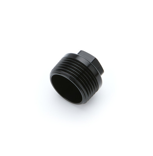 Fitting - Plug - 1 in NPT - Hex Head - Aluminum - Black Anodized - Each
