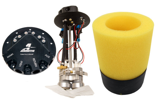 Fuel Pump - Phantom - Electric - In-Tank - 900 lph at 45 psi - Dual Pump - Center Filter Sock Inlet - 8 AN Outlet / Return / Vent - Install Kit - Gas - GM Fullsize Truck 2005-17 - Kit