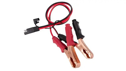 Alligator Clips - 2 ft long - 12 Gauge Cables - 2 Pin Connector - Black / Red - Each