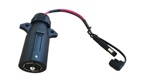 Trailer Plug Adapter - 7-Way Male Plug to Compressor Plug - Plastic - Black - Each
