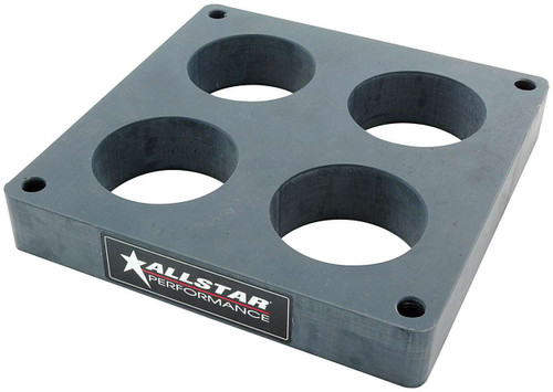 Carburetor Spacer - Drag Hi-Flow - 1 in Thick - 4 Hole - Dominator Flange - 2 in Bore Diameter - Plastic - Gray - Each Carburetor Spacer - Drag Hi-Flow - 1 in Thick - 4 Hole - Dominator Flange - 2 in Bore Diameter - Plastic - Gray - Each