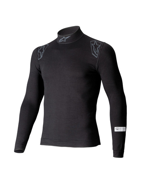 Underwear Top - ZX EVO V3 - SFI 3.3 - FIA Approved - Long Sleeve - High Collar - Lenzing FR - Black - X-Small / Small - Each