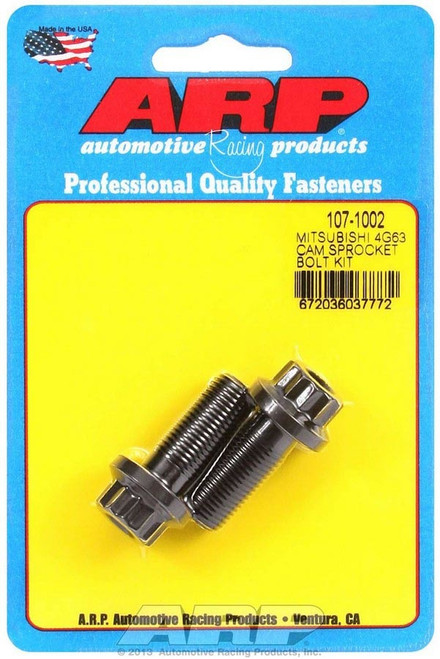 Camshaft Gear Bolt Kit - Pro Series - 12 mm x 1.25 Thread - 1.180 in Long - 14 mm 12 Point Head - Chromoly - Black Oxide - Mitsubishi - Pair