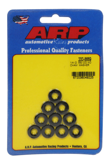 Flat Washer - Special Purpose - 0.25 in ID - 0.55 in OD - 0.075 in Thick - Chromoly - Black Oxide - Set of 10