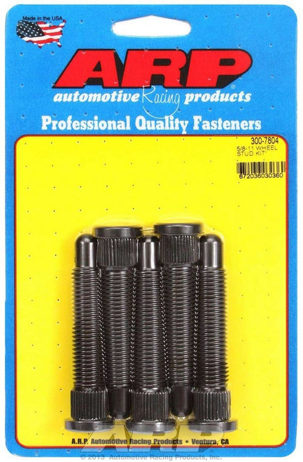Wheel Stud - Speed Stud - 5/8-11 in Thread - 4.031 in Long - 0.685 in Knurl - Chromoly - Black Oxide - Set of 5