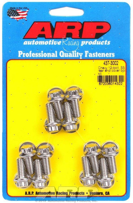 Differential Cover Bolt Kit - 5/16-18 in thread - 0.750 in Long - 12 Point Head - Stainless - Polished - GM 12-Bolt - Set of 12 Differential Cover Bolt Kit - 5/16-18 in thread - 0.750 in Long - 12 Point Head - Stainless - Polished - GM 12-Bolt - Set of 12