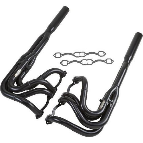 Headers - Dirt Sprint Car - 1.75 to 1.875 in Primary - 3 in Collector - Gaskets / Hardware Included - Steel - Black Paint - Small Block Chevy - Pair Headers - Dirt Sprint Car - 1.75 to 1.875 in Primary - 3 in Collector - Gaskets / Hardware Included - Steel - Black Paint - Small Block Chevy - Pair