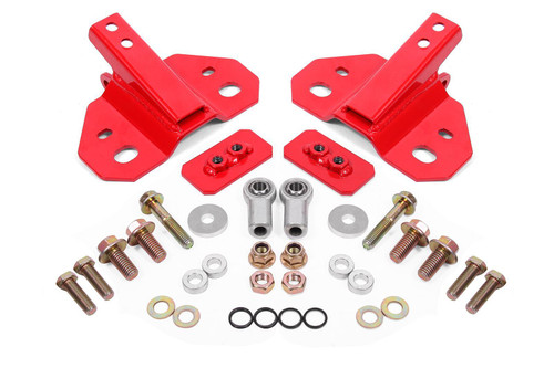 Shock Bracket - Rear - Bolt-On - Hardware Included - Steel - Red Powder Coat - Ford Mustang 2015-24 - Kit
