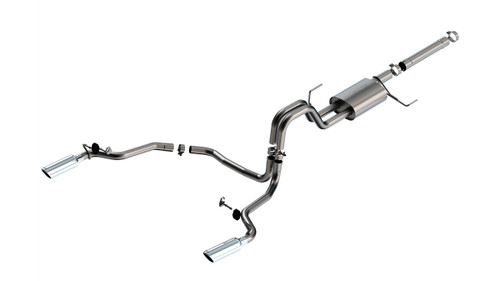 Exhaust System - S-Type - Cat-Back - 3 in Diameter - 2.25 in Tailpipes - 4 in Tips - Stainless - Natural - Ford Fullsize Truck 2021-22 - Kit Exhaust System - S-Type - Cat-Back - 3 in Diameter - 2.25 in Tailpipes - 4 in Tips - Stainless - Natural - Ford Fullsize Truck 2021-22 - Kit