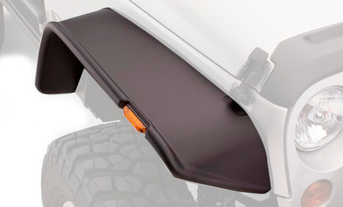 Fender Flare - Flat Style - Front / Rear - 9.5 in Wide Front - 4.75 in Wide Rear - Plastic - Black - Jeep Wrangler JK 2007-14 - Kit
