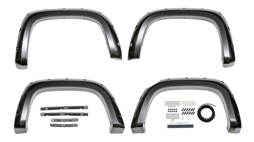 Fender Flare - Pocket Style - Front / Rear - 1.5 in Wide - Plastic - Black - 61 in Bed - GM Midsize Truck 2015-17 - Kit